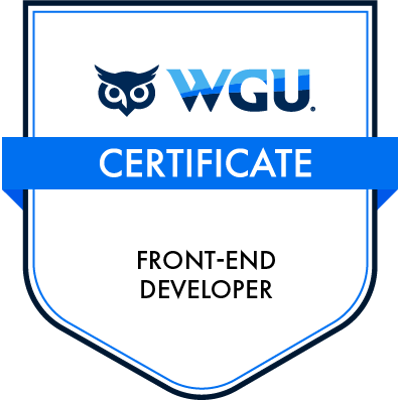 Front-End Developer certificate from WGU